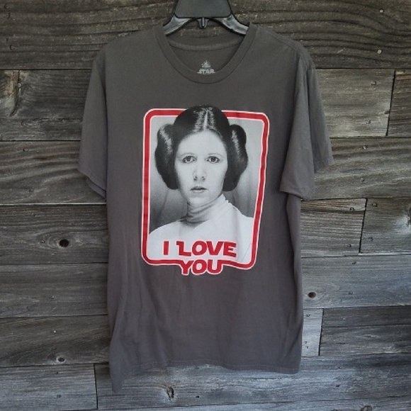 Disney Gray Star Wars Princess Leia T-Shirt Size XL - Picture 1 of 5